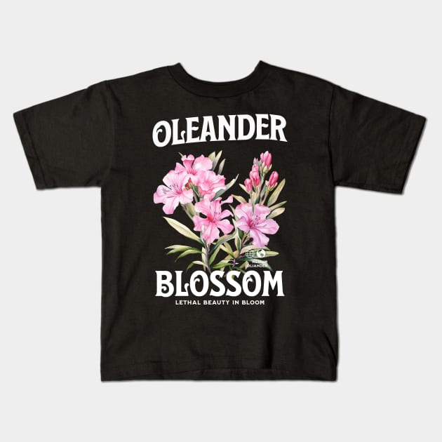 Oleander blossom,  Oleander Sweatshirt, flowers, floral art, watercolor illustration of nerium oleander, poisonous plant, wild oleander Kids T-Shirt by OurCCDesign